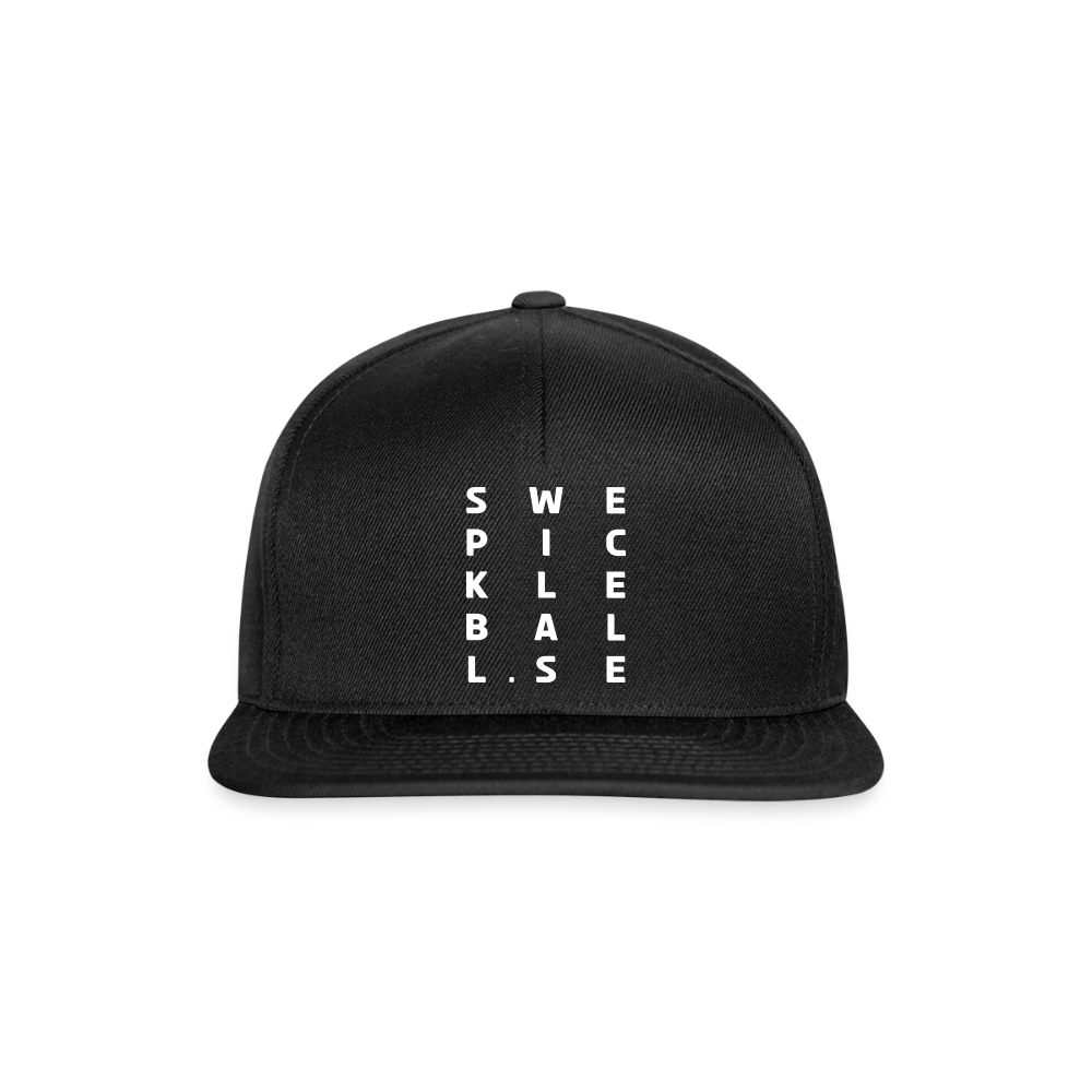 Snapbackkeps - svart/svart
