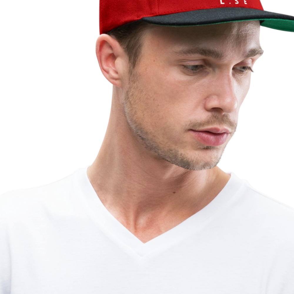 Snapbackkeps - röd/svart