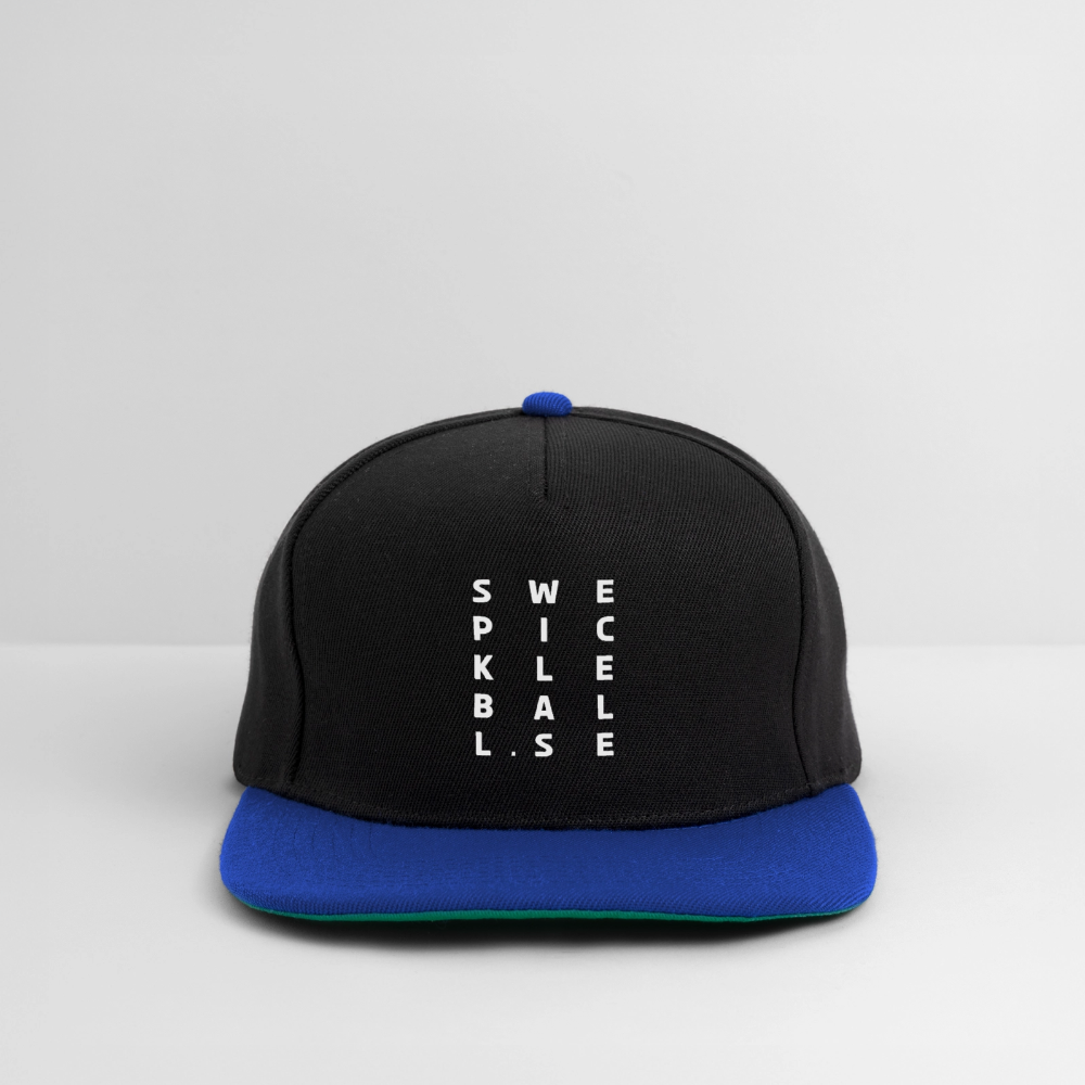 Snapbackkeps - svart/kungsblå
