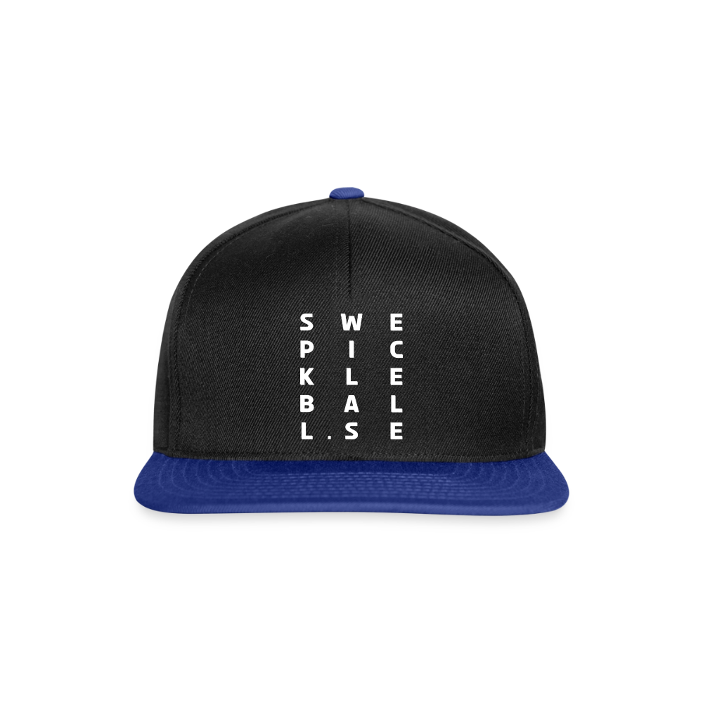 Snapbackkeps - svart/kungsblå