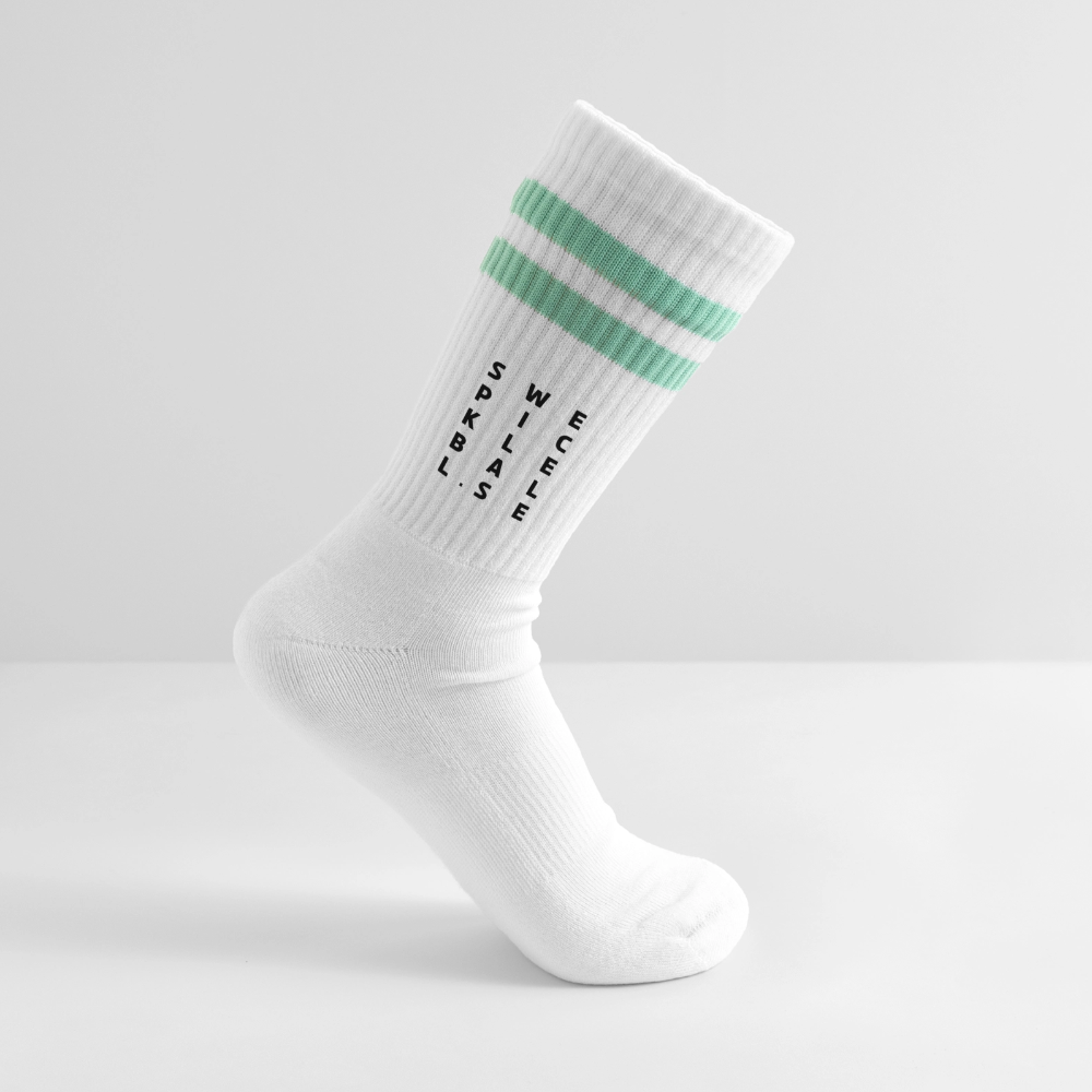Tennisstrumpor - vit/mint