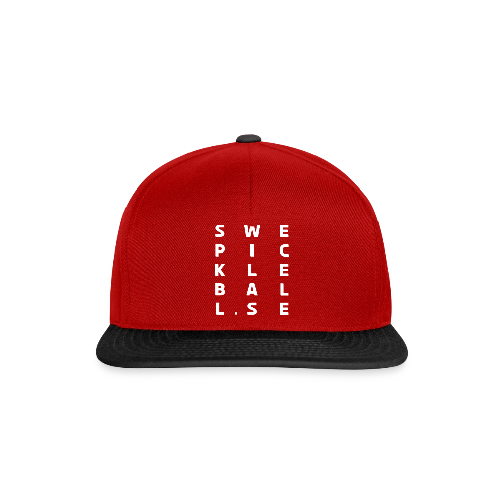 Snapbackkeps - röd/svart