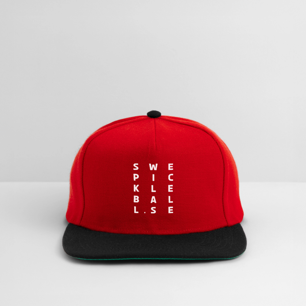 Snapbackkeps - röd/svart
