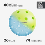 Komodo BioBall pickleballbollar – 3-pack – ytterligare produktvy