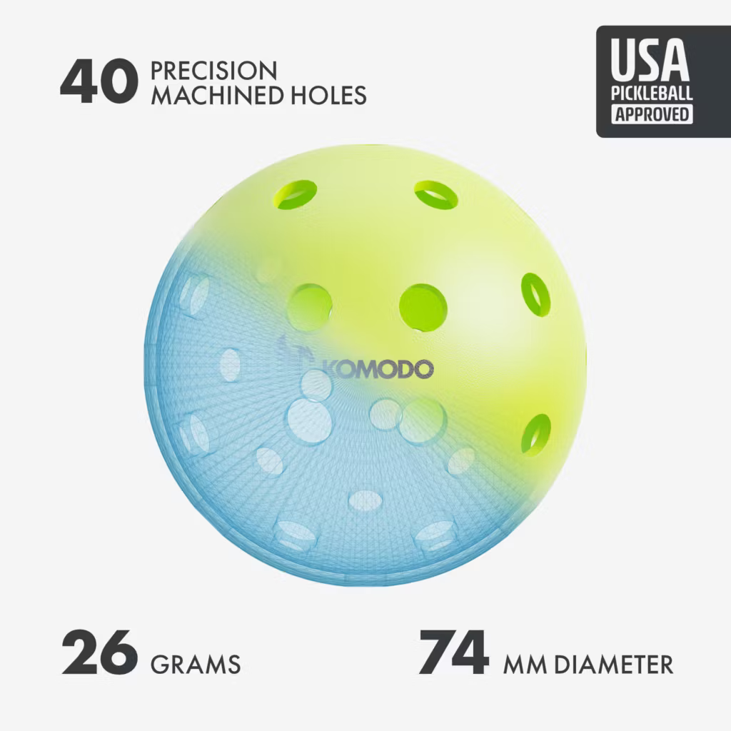 Komodo BioBall pickleballbollar – 3-pack – ytterligare produktvy