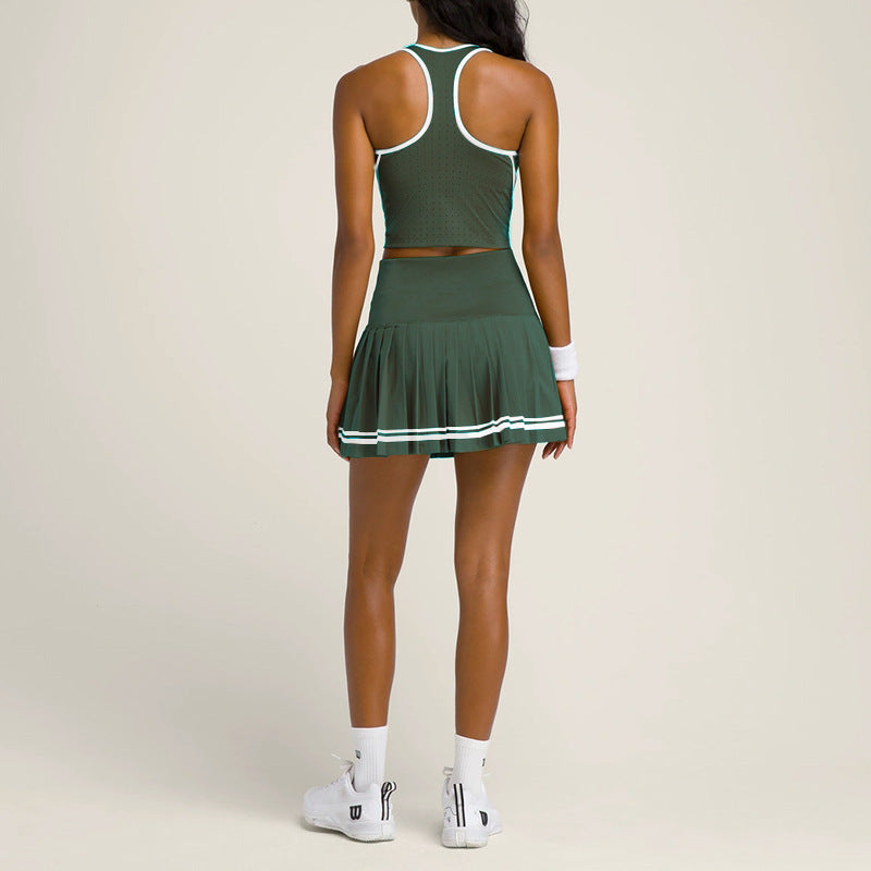Pickleballset dam – crop top och plisserad kjol