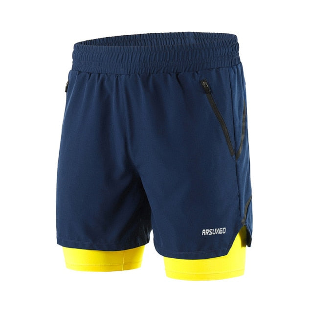 Herrshorts för pickleball 2-i-1 Quick Dry med ficka
